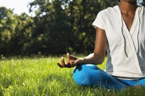 Doctor doing yoga.
